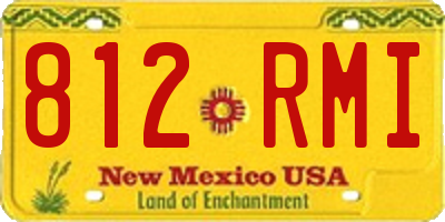 NM license plate 812RMI