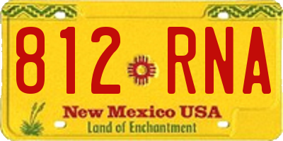 NM license plate 812RNA