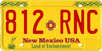NM license plate 812RNC