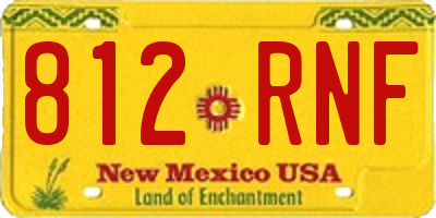NM license plate 812RNF