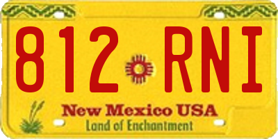 NM license plate 812RNI
