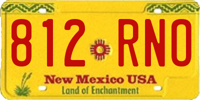 NM license plate 812RNO