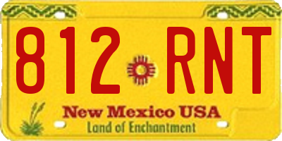 NM license plate 812RNT