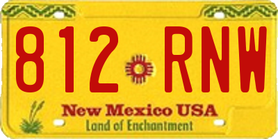 NM license plate 812RNW