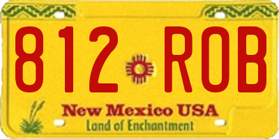 NM license plate 812ROB