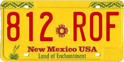 NM license plate 812ROF