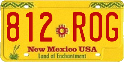 NM license plate 812ROG