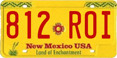 NM license plate 812ROI