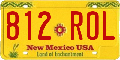 NM license plate 812ROL