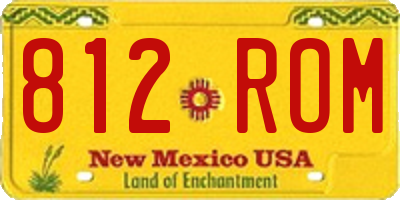 NM license plate 812ROM