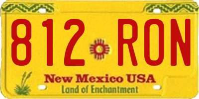 NM license plate 812RON