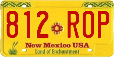 NM license plate 812ROP