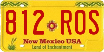 NM license plate 812ROS