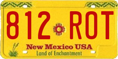 NM license plate 812ROT