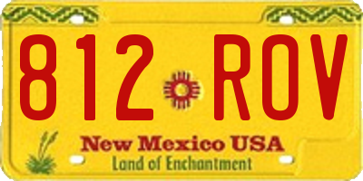 NM license plate 812ROV