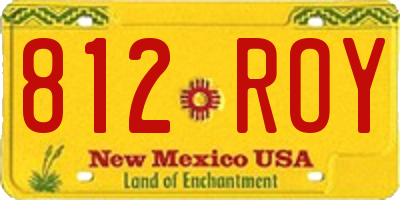 NM license plate 812ROY