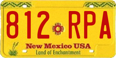 NM license plate 812RPA