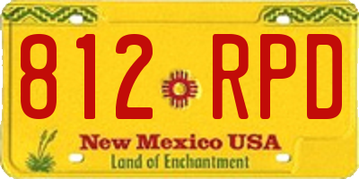 NM license plate 812RPD
