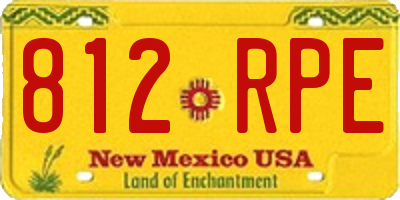 NM license plate 812RPE