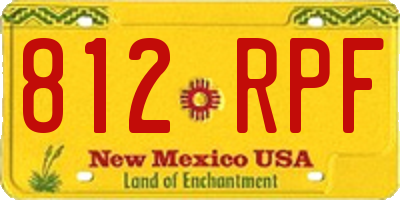 NM license plate 812RPF