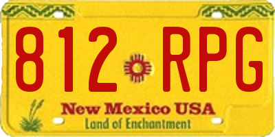 NM license plate 812RPG