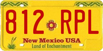 NM license plate 812RPL