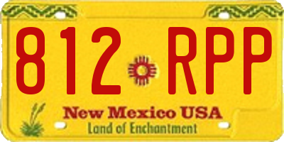NM license plate 812RPP