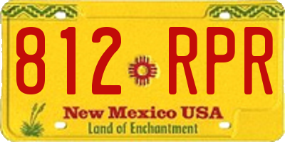 NM license plate 812RPR