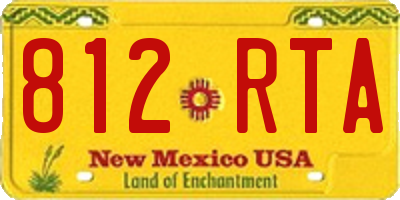 NM license plate 812RTA