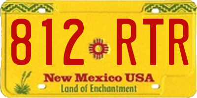 NM license plate 812RTR