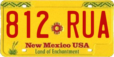 NM license plate 812RUA
