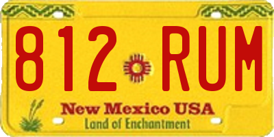 NM license plate 812RUM