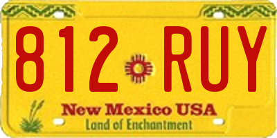 NM license plate 812RUY