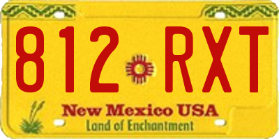 NM license plate 812RXT