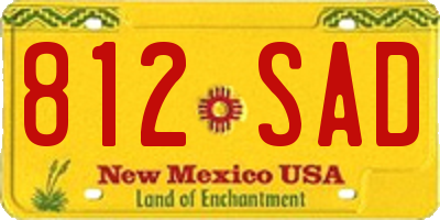 NM license plate 812SAD