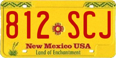 NM license plate 812SCJ