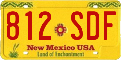 NM license plate 812SDF