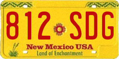 NM license plate 812SDG
