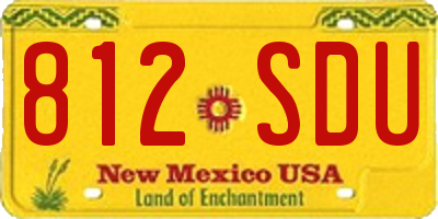 NM license plate 812SDU