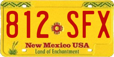 NM license plate 812SFX