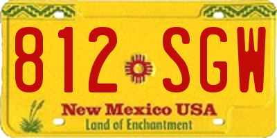 NM license plate 812SGW