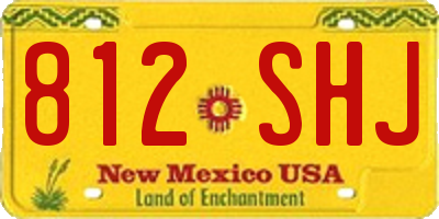 NM license plate 812SHJ