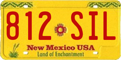 NM license plate 812SIL