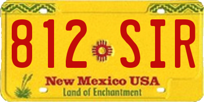 NM license plate 812SIR