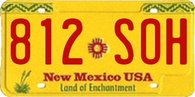 NM license plate 812SOH