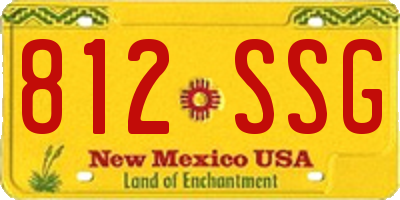 NM license plate 812SSG