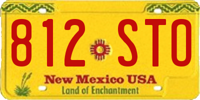 NM license plate 812STO