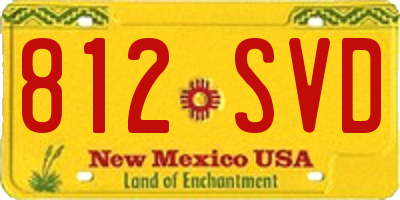 NM license plate 812SVD