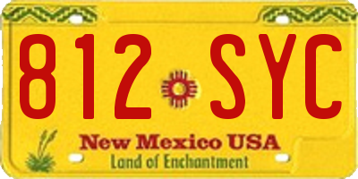 NM license plate 812SYC