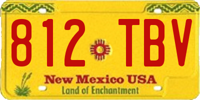 NM license plate 812TBV